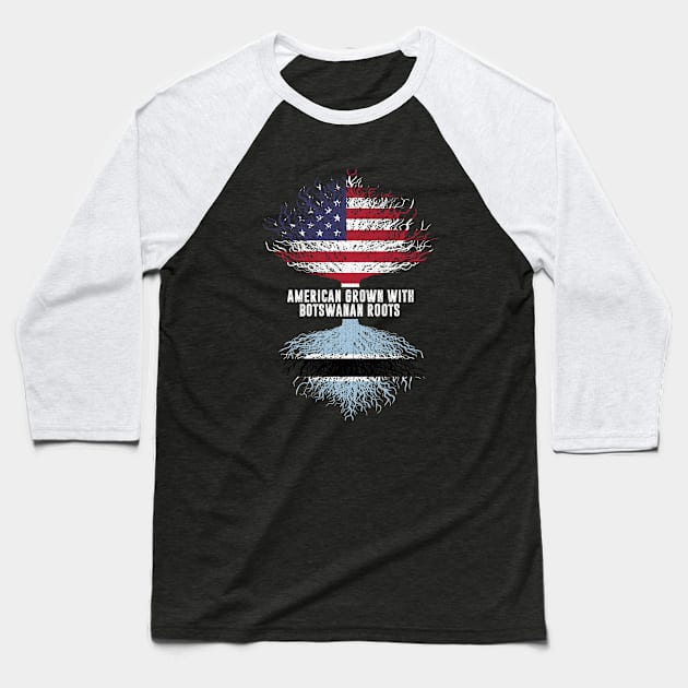 American Grown with botswanan Roots USA Flag Baseball T-Shirt by silvercoin